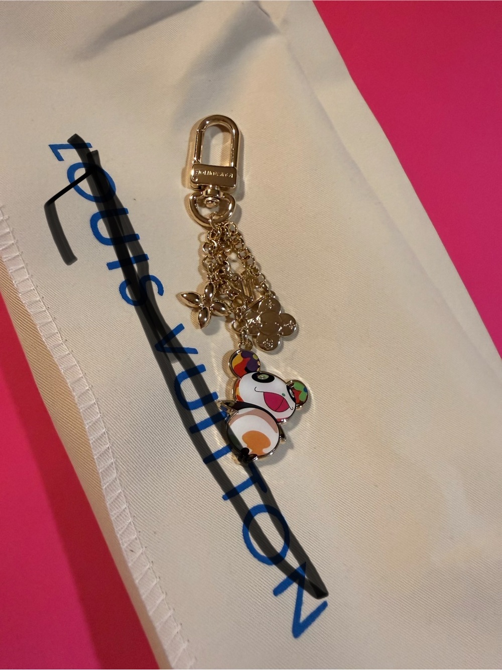 Louis Vuitton Multicolor Gold-Tone Charm Keychain